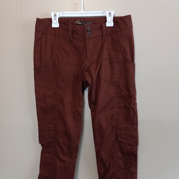 Prana Brick Red Cargo Low Rise Skinny Pants Womens Size 4 - Picture 2 of 4